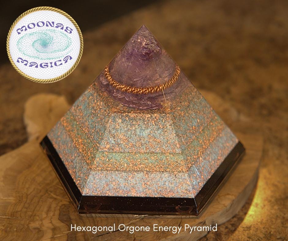Hexagonal Orgone Energy Pyramid Resin Art