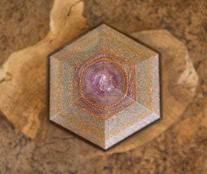 Hexagonal Orgone Energy Pyramid Resin Art